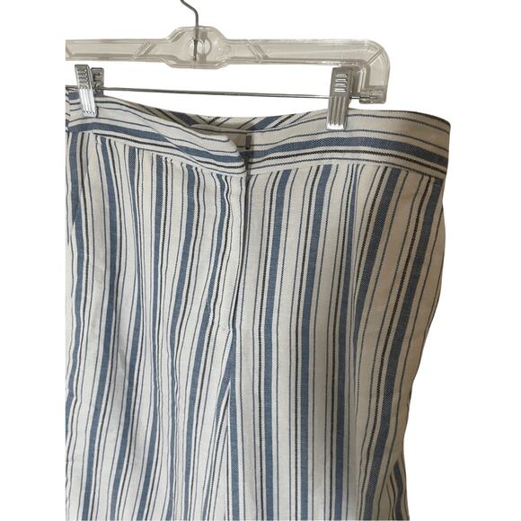 Loft 6p Wide Leg Cotton Breton Stripe Old Money Quiet Luxury Sailor Chic Pants - Picture 2 of 6